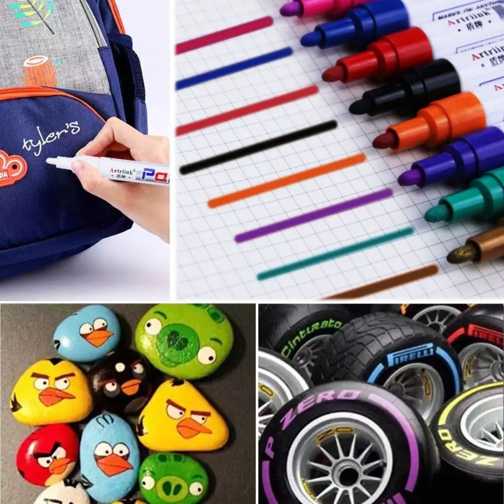 Colorful Large Capacity Paint Pen Waterproof Mildew Resistant Sewing Pen Long Lasting Non-fading Oil Based Pen Metal Face Art