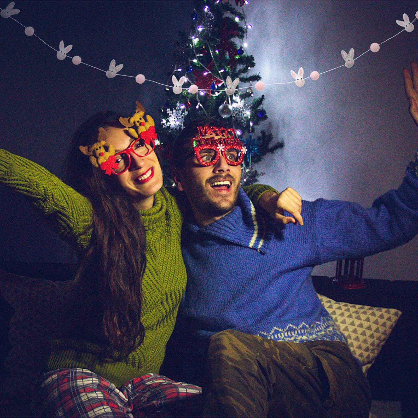 

1Pcs Ball Banner Rabbit String Premium Material Kids Room Decoration Festival Hanging Adornment Easter Photography Prop Home