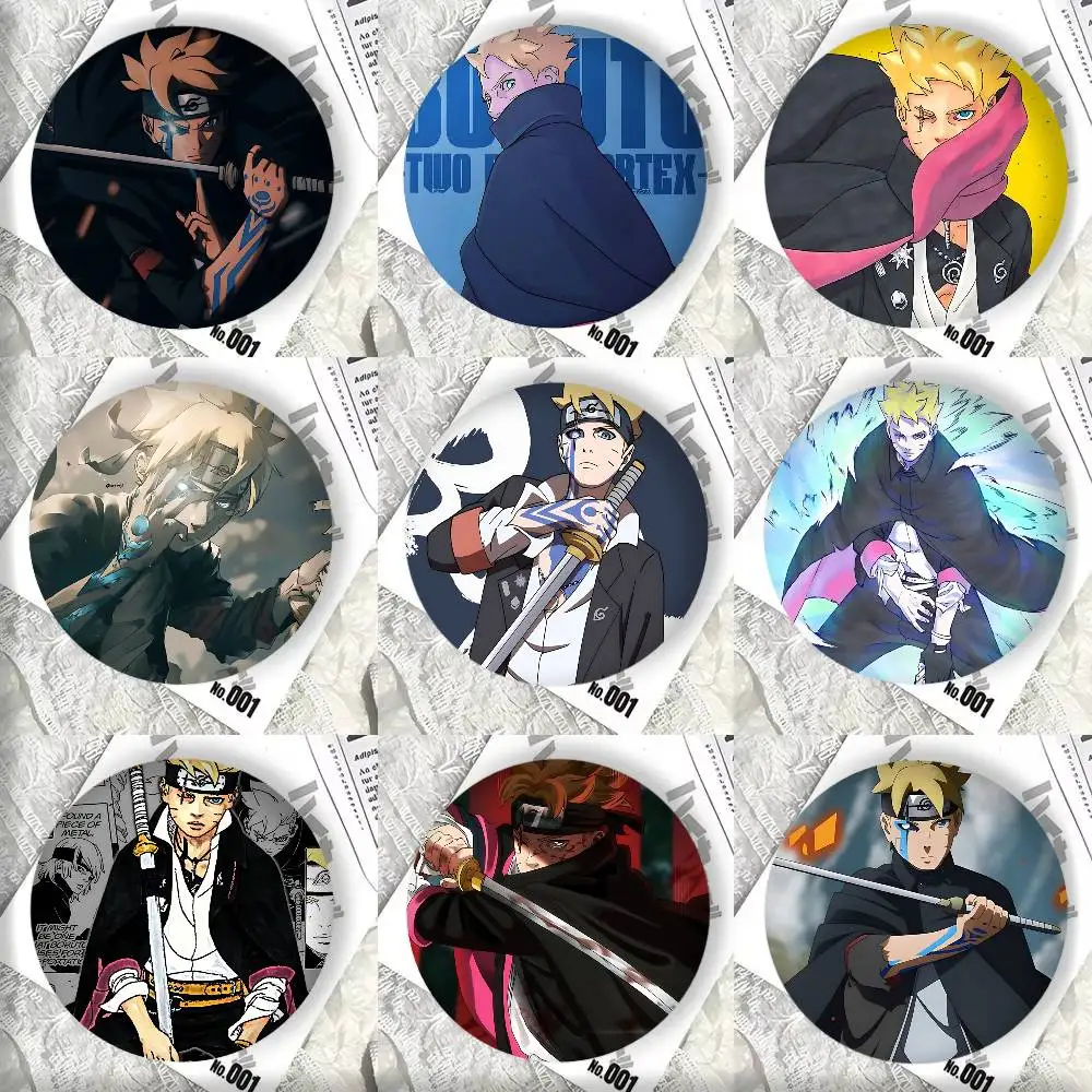 Anime Character U-Uzumaki Boruto Badge Tinplate DIY Backpack Clothing Accessories Jewelry Pins