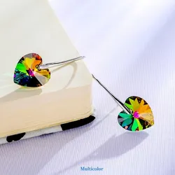 New Fashion Drop Earings Hanging Hearts Crystals earrings for Women Party Hot Silver Color Ear Jewelry Friends Gift