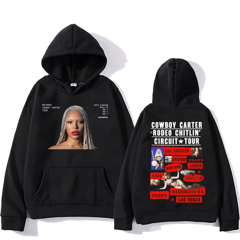 2025 Beyoncé nouveaux sweats à capuche Beyoncé Cowboy Carter Tour Streetwear hommes femmes vêtements unisexe sweat-shirt décontracté pulls graphiques