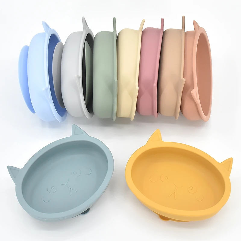 Baby Silicone Feeding Plate Silicone Sucker Bowl for Kids Waterproof Suction Bowl BPA Free Children\'s Dishes Kitchenware