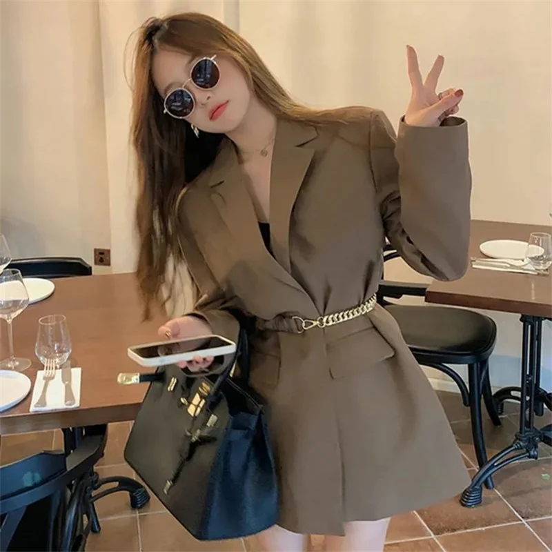 Black Suit Coat Women Senior Suit Top 2023 Spring and Autumn Small Crowd Foreign Style Thin Casual Versatile Fashionable Blazer