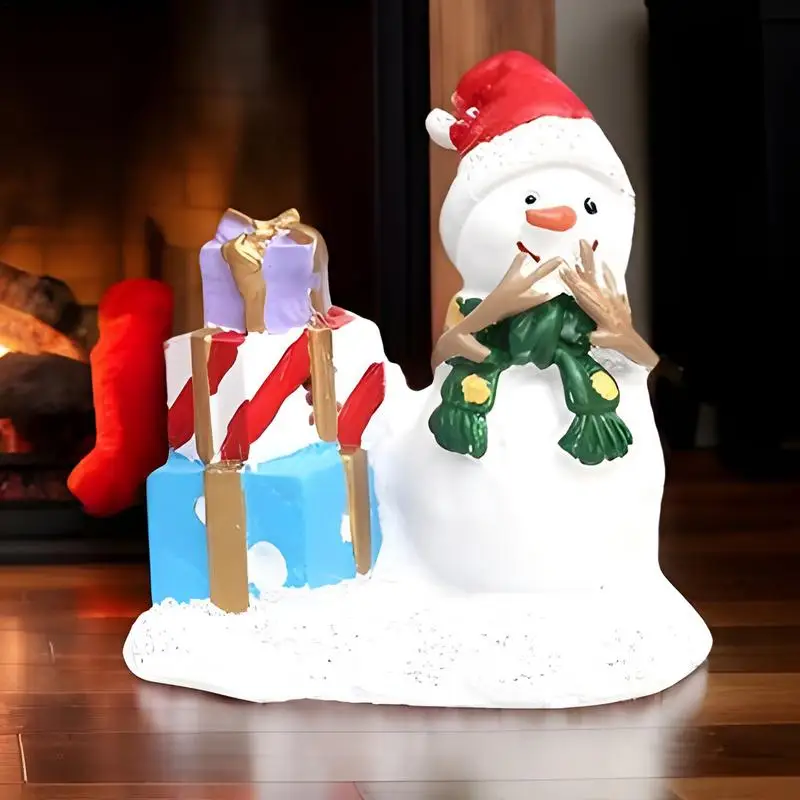คริสต์มาส Snowman ตุ๊กตาคริสต์มาสเครื่องประดับเรซิน Vintage Christmas Decor หมู่บ้านคริสต์มาสเครื่องประดับสําหรับโต๊ะรับประทานอาหาร