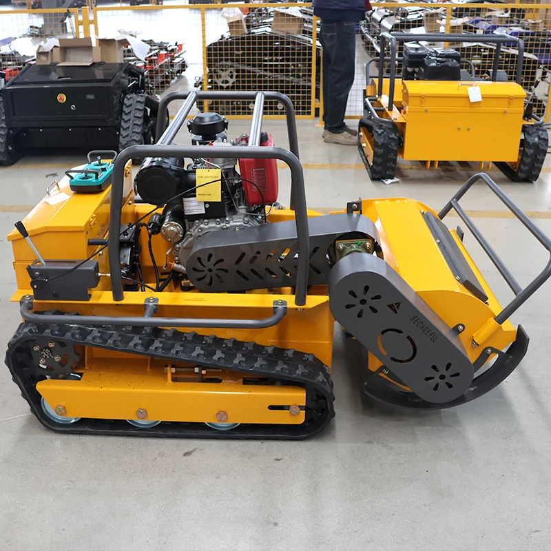 800mm diesel Crawler zero Turn Remote Control Lawn Flail Mower for Farm