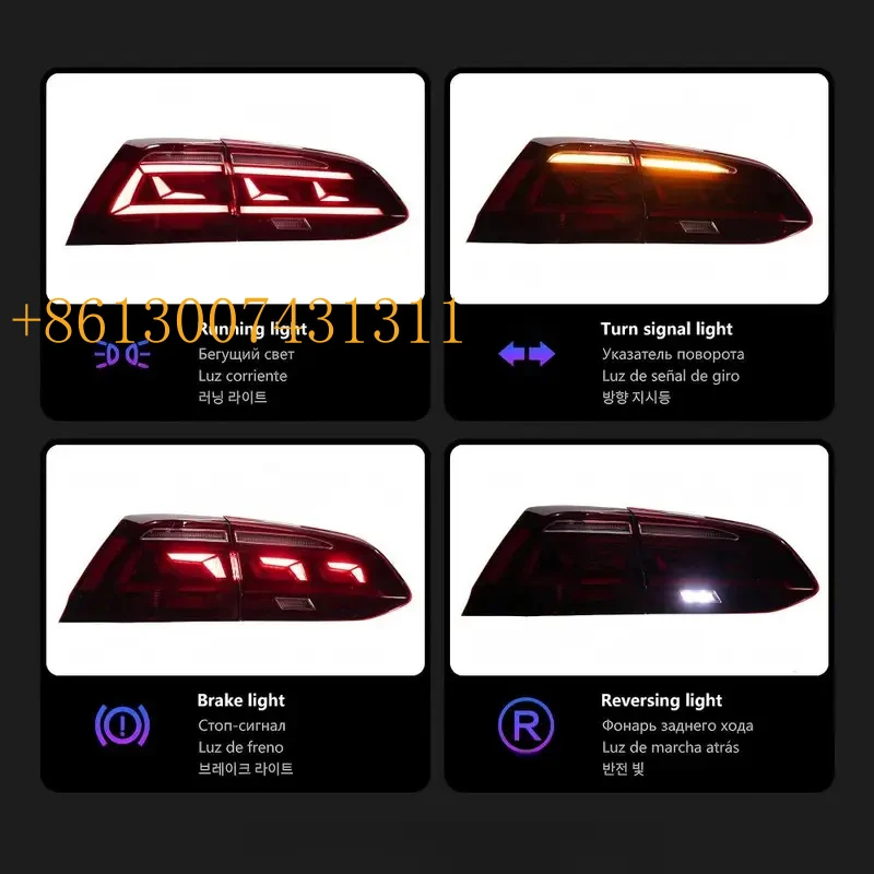 FactoryFor 2013-2020  .5 Variant LED Stop Lamp Turn Signal Lights MK7 MK7.5 Taillight Tail Light Upgrade Taillights