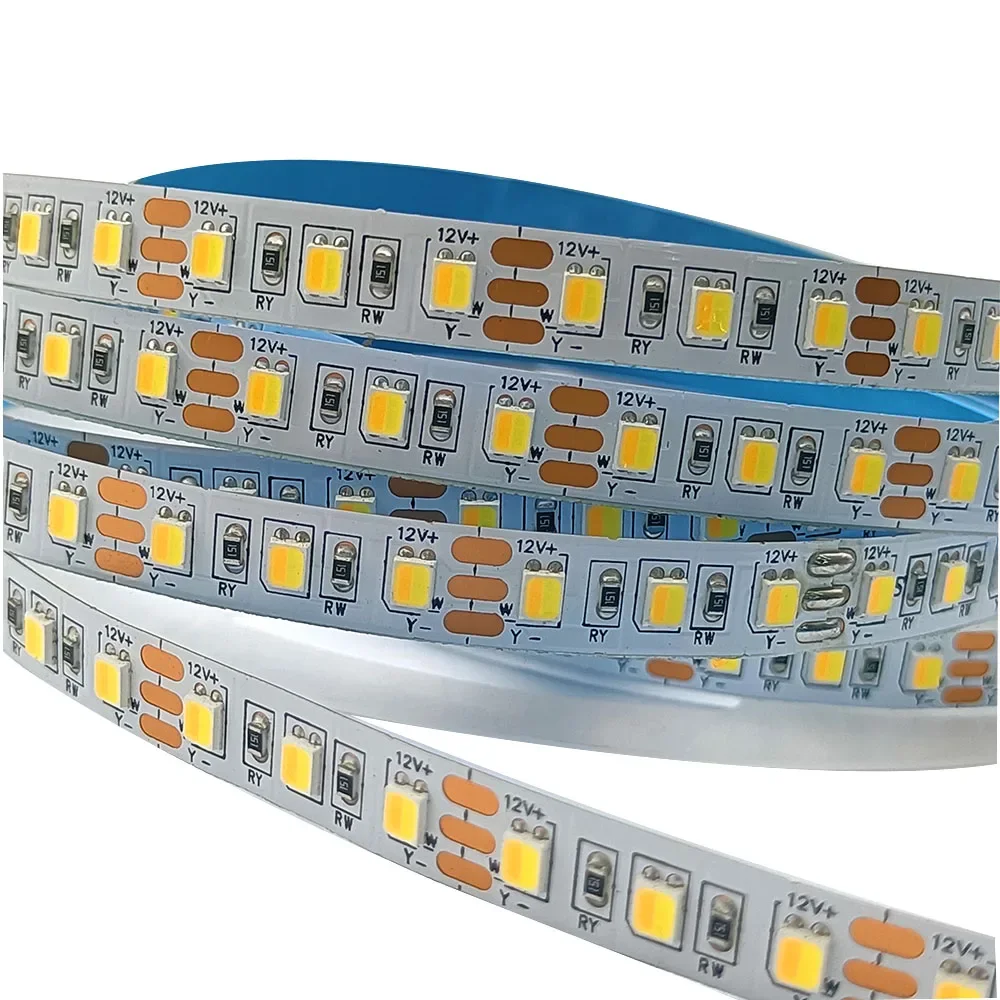 

2835SMD CCT WW+CW LED Strip 120leds/m Color Temperature Adjustable Flexible LED Tape Ribbon DC12V