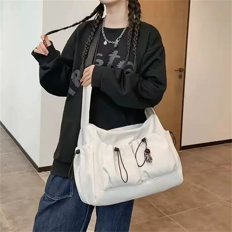 New Crossbody Bags for Women Youth Men Fashion Casual Large Capacity Handbags Shoulder Bags Solid Color Ladies Messenger Bag image 2