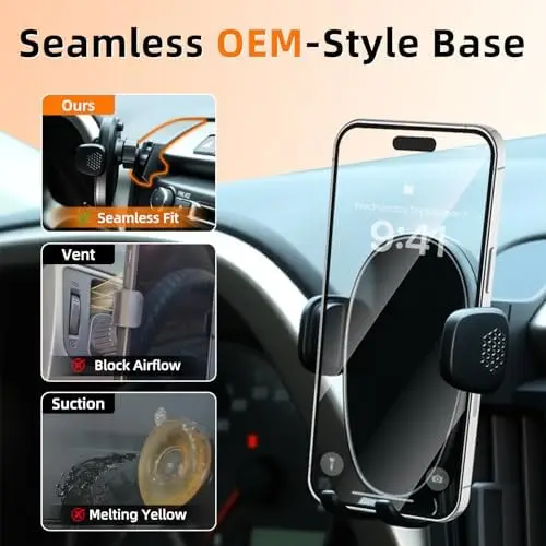 

Phone Holder for RAV4 2013-2018, 360° Adjustable Dashboard Mount for iPhone Android, Black