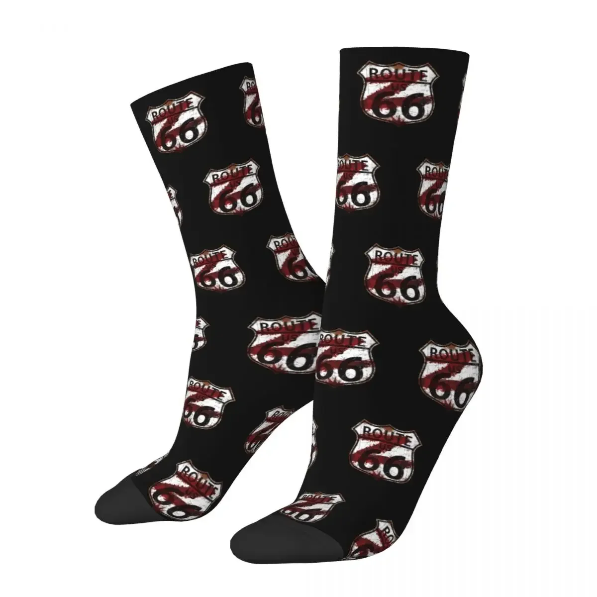 

ROUTE 66 Socks Man Women Polyester Funny Happy America Highway Socks Harajuku Spring Summer Autumn Winter Socks Gift