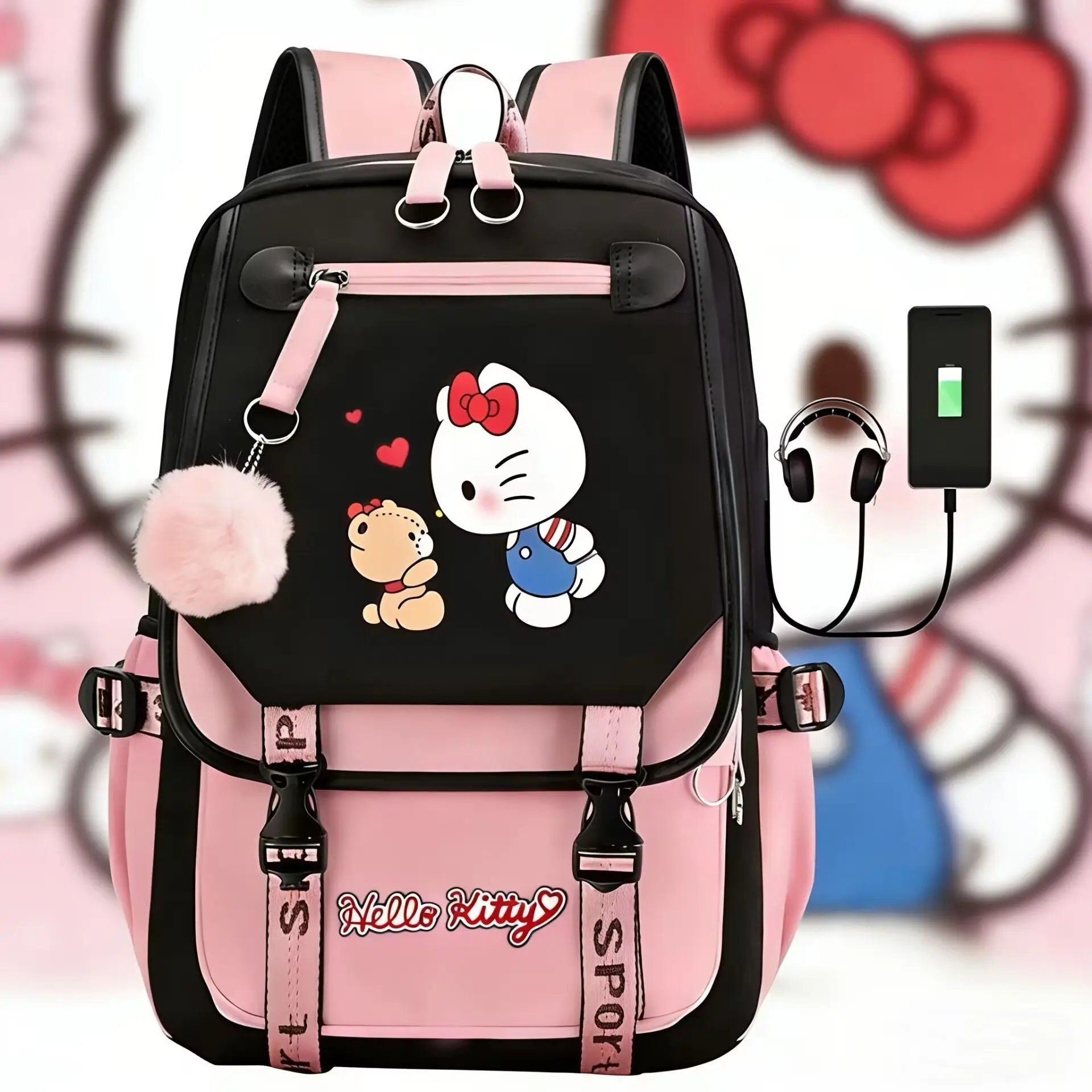 hello kitty backpack organizer Sanrio's Packing Cubes - 5 Piece Packing Cube Bags - Travel Essentials - Suitcase Luggage Set plaster set Kawaii Hello kitty travel storage