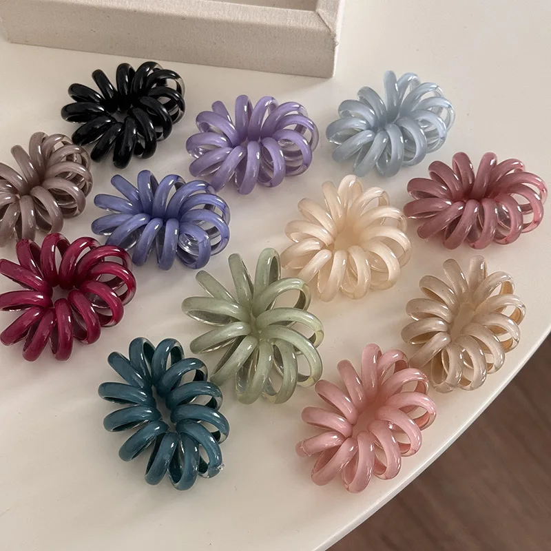 1pc Elegant Spiral Hair Scrunchies - High Elasticity, Stylish Phone Cord Headbands, Perfect for Spring & Summer Hair Tie