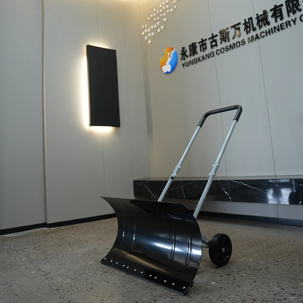 Колеса для толкателя снега из углеродистой стали Стальная ручка Подъездная дорога Тротуар для очистки снега Лопата