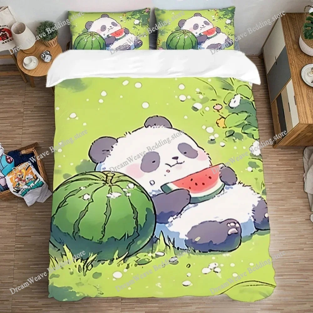 Quilt Cover Set Art Bedding Set Double Size Duvet Covers Queen Bed Comforter Sets Fashion Pillowcase Panda Cute Kawaii Linen741