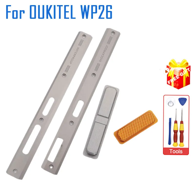 New Original OUKITEL WP26 Left Right Decoration Parts Side Middle Metal Frame Volume SOS Button For OUKITLE WP26 Smart Phone