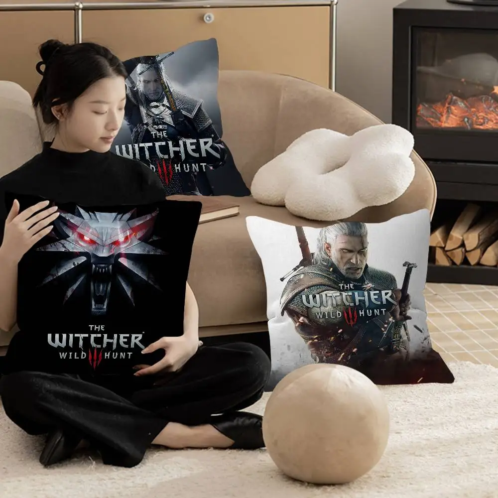 T-The-Witcher Dark-Fantasy Cushion Cover Car Throw Pillow Case For Sofa Car Christmas Gift 40x40cm 45x45cm
