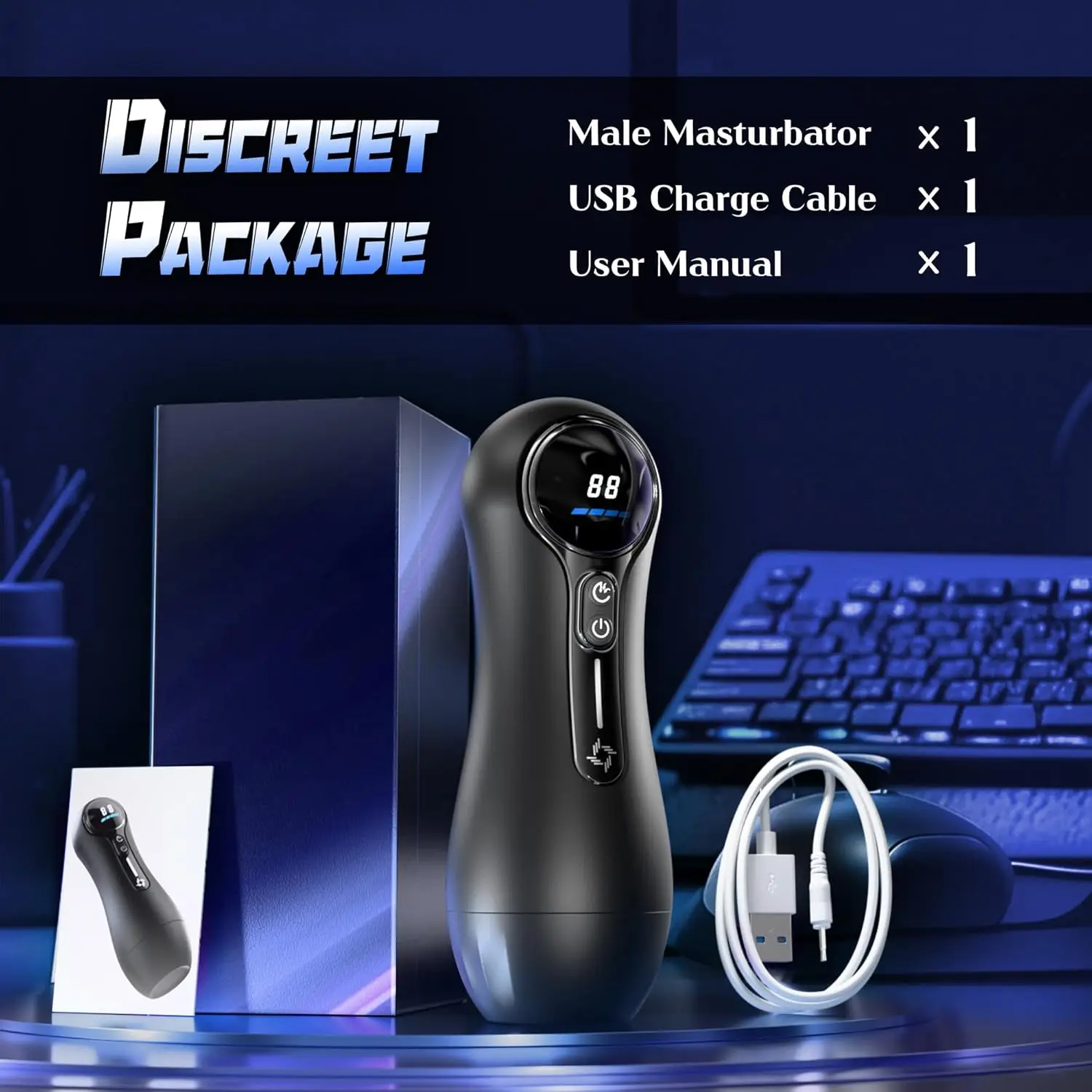 Male Masturbator Penis Pump Adult Sex Toys for 18 Men with 4 Sucking 9 Vibration Modes LED Display Pocket Pussy Realistic Vagina image 6