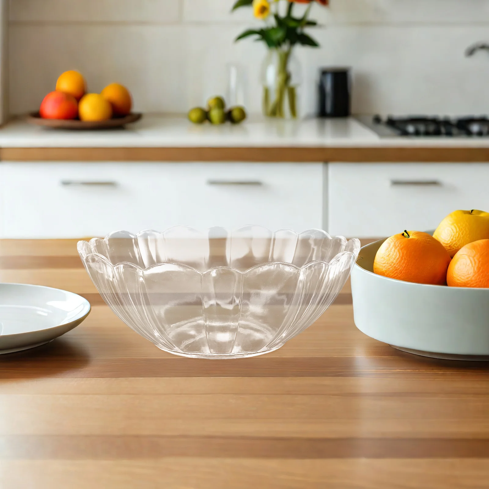 

1 pc Fruit Salad Bowl Transparent Creative Breakfast Bowl For Oatmeal Ramen Smooth Dumpling Noodle Soup Porridge Dessert Home