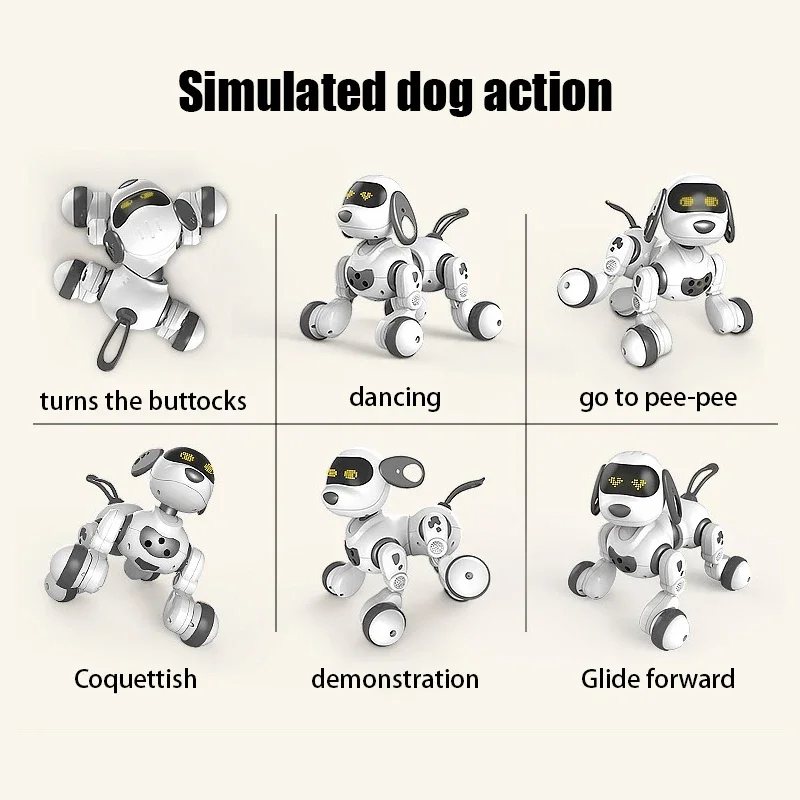 Funny RC Robot Electronic Dog Stunt Dog Voice Command Touch-sense Music Song Robot Dog for Boys Girls Children's Toys 18011