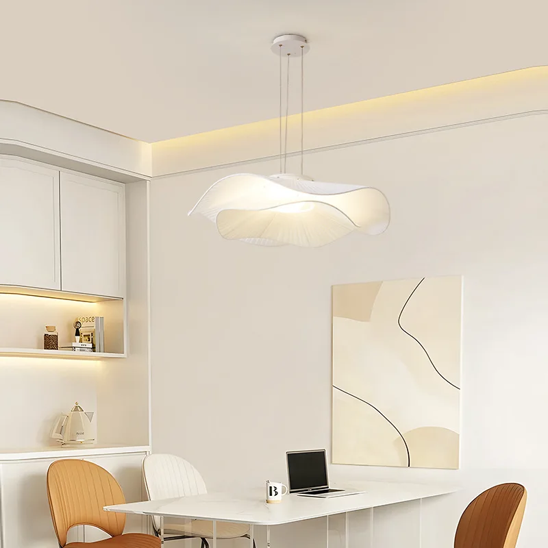 Imagem -03 - Tecido Lustres para Sala de Estar Led Moderna Mesa de Jantar Minimalista Quarto Interior Lâmpadas Suspensas Branco