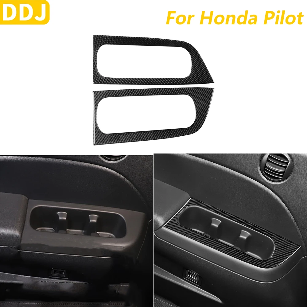 

Мягкая накладка на рамку заднего подстаканника из углеродного волокна для Honda Pilot 2016-2022, аксессуар для интерьера, декоративная наклейка