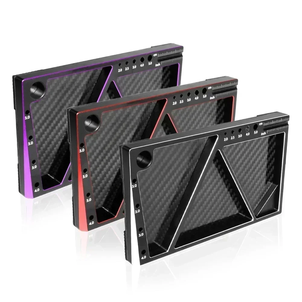 Carbon Fiber Metal Multifunction Screw Tray Nut Gasket Storage Tool for RC Car Boat Airplane Model HSP RC Car