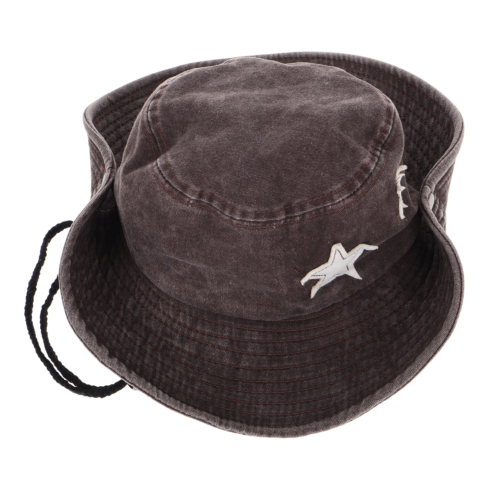 

Denim Cowboy Hat Women Retro Brown Beach Sun Protection Mountaineering Adjustable Bucket Hat for Fishing Hiking Outdoor Summer