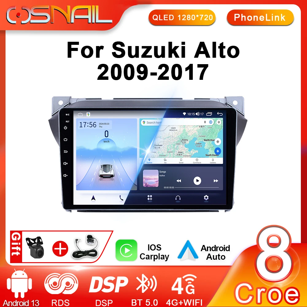 

Car Radio For SUZUKI Alto Nissan Pixo 2009 - 2017 GPS Navigation Android 13 Auto Stereo Multimedia Player 2 DIN Audio Head Unit