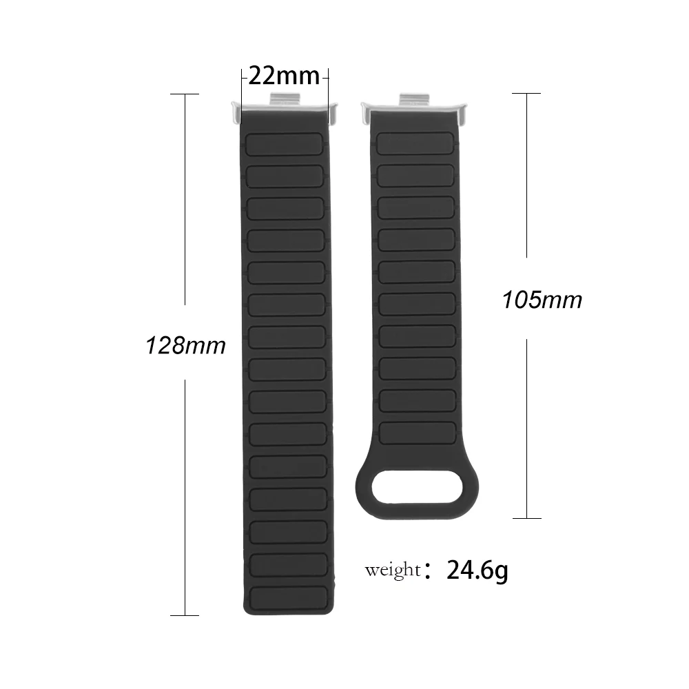 حزام حلقة مغناطيسي لـ Xiaomi Mi Band 9Pro 8Pro Redmi Band 5 4 سوار صديق للبشرة من السيليكون سريع الإصدار على شكل درع