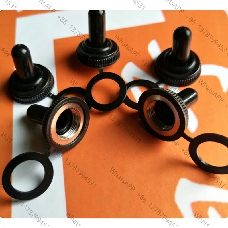 10Pcs 6mm Shaft Hole Mini MTS Toggle Switch Water Dust Proof Cap Rubber Boot Cover WPC-05 Black M12x0.75mm M6x0.75 Threaded