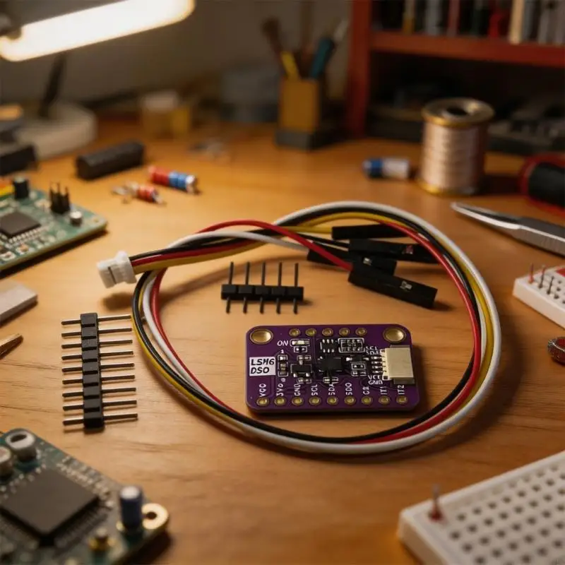 H7BC LSM6DSO Motion Module With I2C Link Board, Line Header Layout and Data Read Support for Control Projects and Small Device