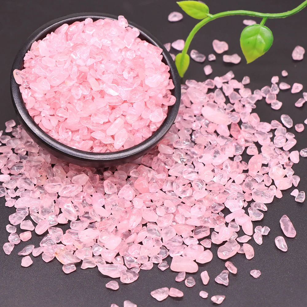 Natural Stone Rose Quartz Gravel Specimen Gem Healing Crystal for Jewelry Making Bulk Tumbled Gemstone Home Aquarium Decoration