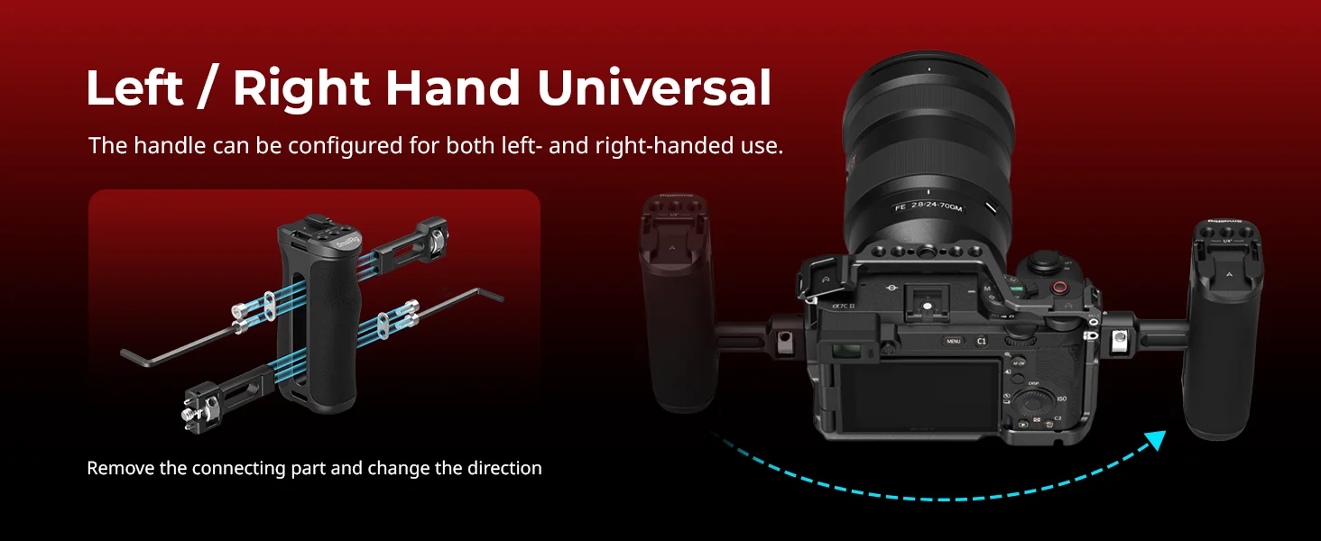 SmallRig Seitengriff mit 1/4''-20 Positionierungsschraube, links und rechts umschaltbar, vertikal verstellbar auf 43 mm für Sony für Canon5950 – Detail 3