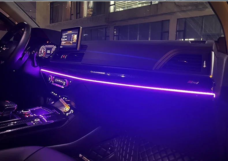 Auto-LED-Ambientelicht USB 64 Farben Acrylstreifen 110cm Vollfarben RGB Auto-Innenbeleuchtung Versteckte App-Fernbedienung Atmosphärenlampe – Detail 11