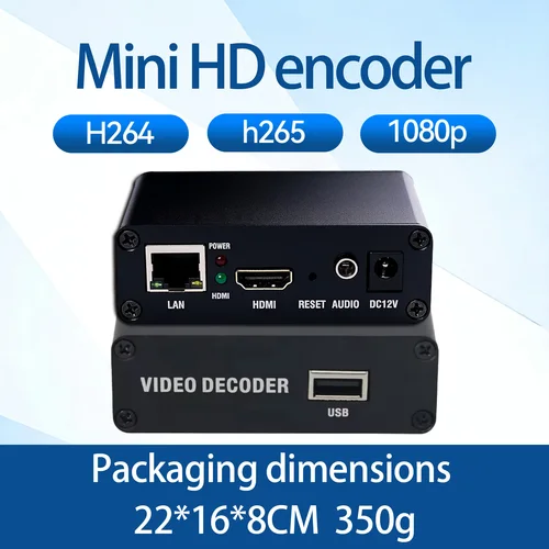 Imagen 1 del producto Decodificador de Video RTMP RTSP HD 1080P IPTV con Decodificador de Transmisión IP 4K H.265/H.264 y Reproductor de Archivos USB HDMI