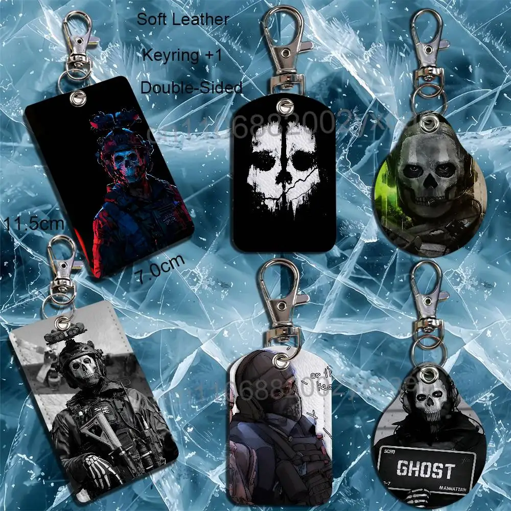 Брелок-держатель Ghost COD Keegan Call of Duty, подходит для карт метро, банковских карт, проездных, бейджей, кошельков, текстурированный