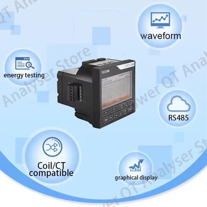 MEATROL ME537 Energy Registration Meter Multimeter Tools: Multifunction Power Analyzer Intelligent meter with storage