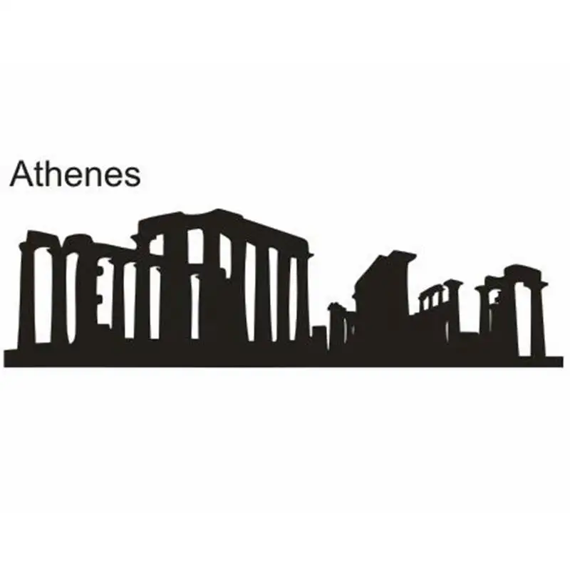 

ATHENES Skyline Decal Wall Sticker Vinyl Stickers Decor Mural Art Living Room Home Decoration Landmark Skyline Wall Decal