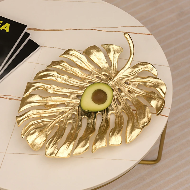 Luxury Gold Tortoise Back Leaf Tray Home Showroom Hotel Villa Hotel Restaurant Background Wall Decorations Hangings Accessories