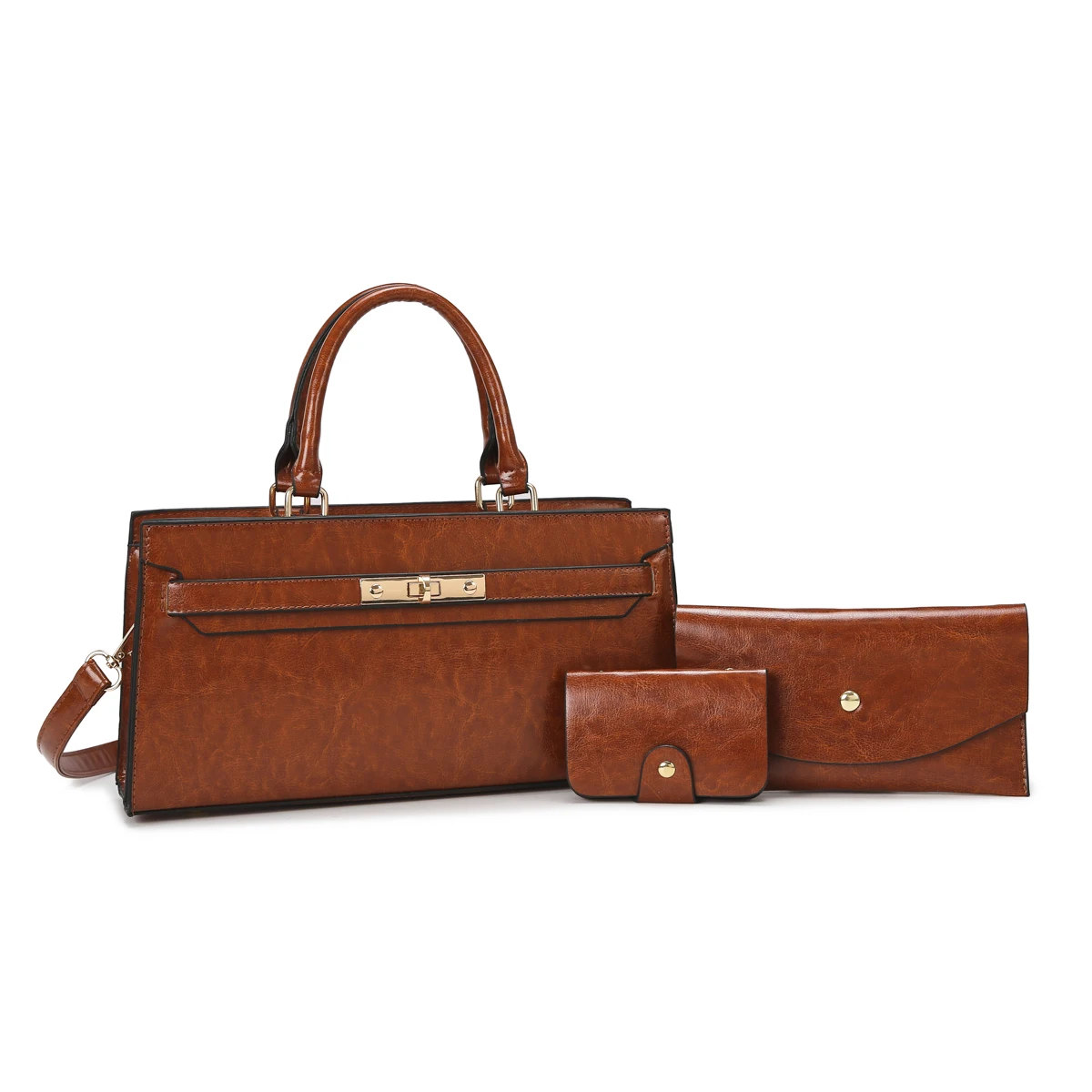 

Handbag Luxury PU Leather 3-Piece Shoulder Bag Set – Convertible Crossbody/Shoulder/Tote, Large Capacity Minimalist Work Bag