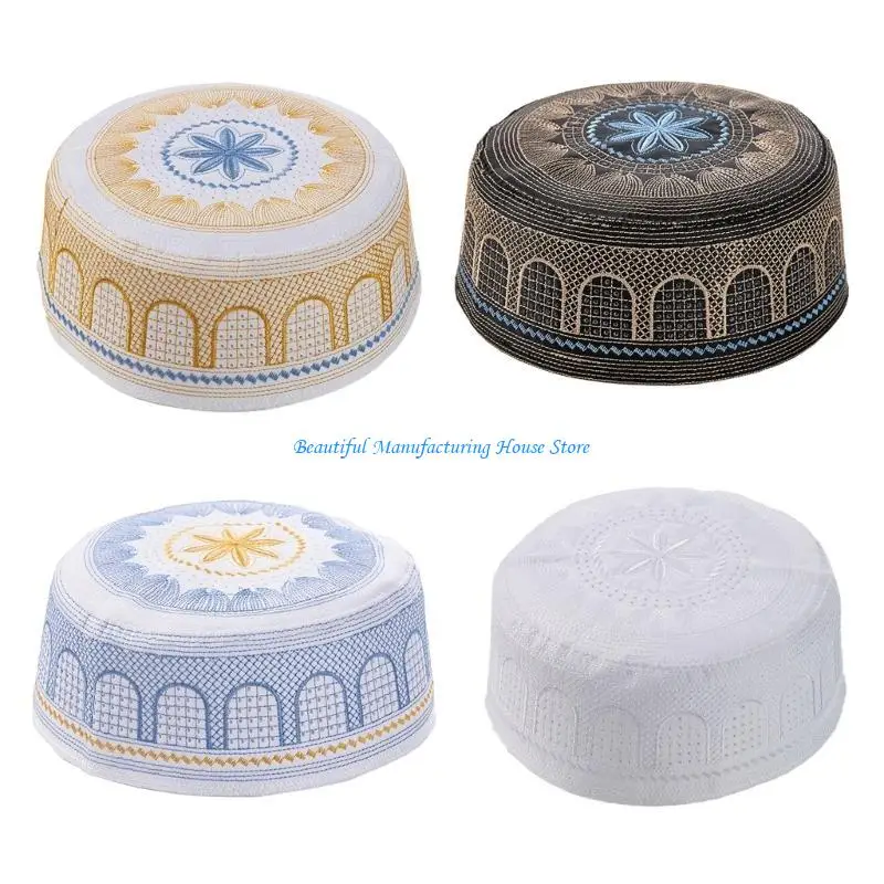 

E56A Comfortable Religious Hat Winter Warm Hat Portable Prayer Unisex Knitted Hat