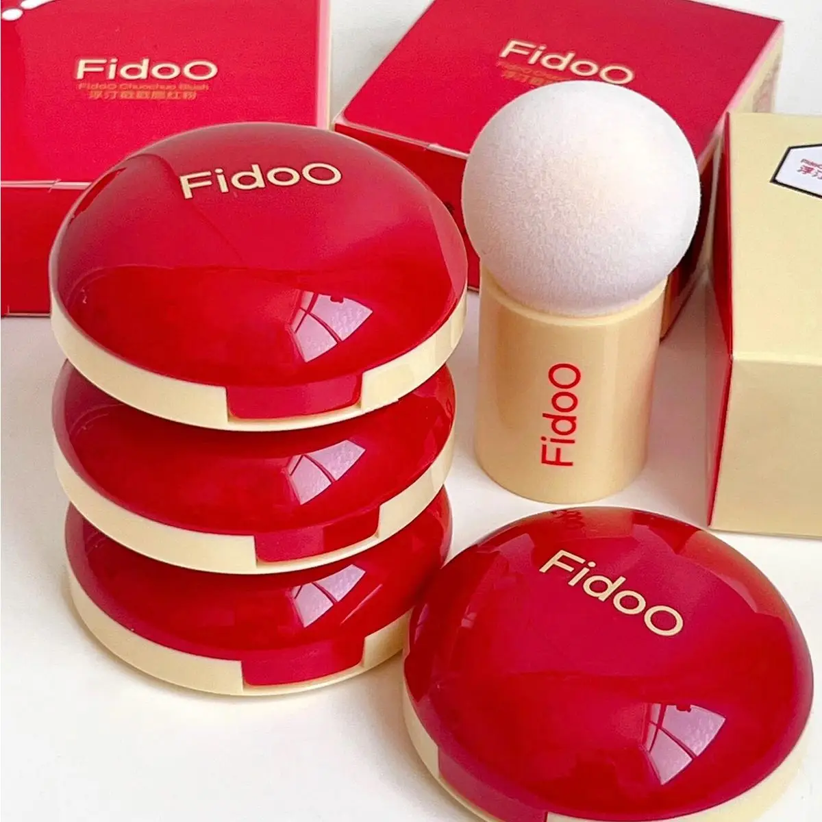 Fidoo Matt Multi-purpose Monochrome Powder Blusher Paste High Gloss Natural Long-lasting Expansion Color Blush Makeup