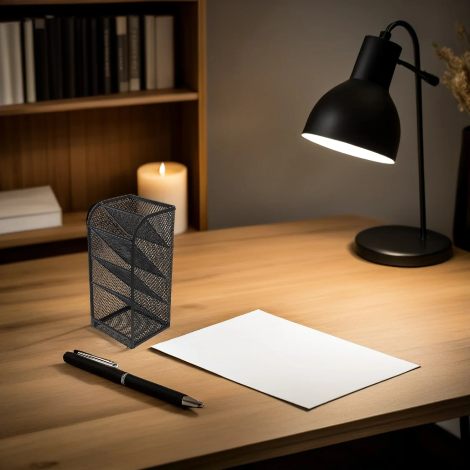 مكتب حامل قلم شبكة معدنية منظم قرطاسية للأقلام أقلام الرصاص الحكام اللوازم المكتبية صندوق تخزين مجلد