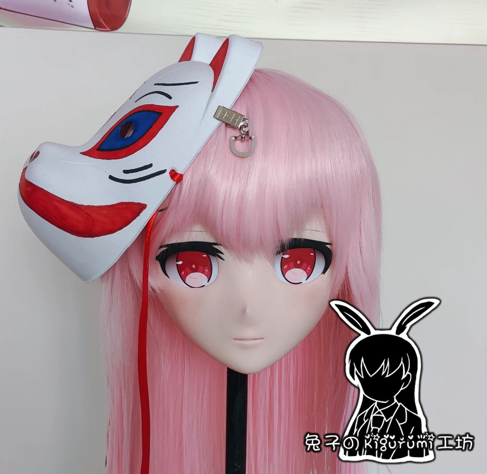 (RB276)Full Head Female Resin Cosplay Japanese Role Play Hata no Kokoro Kigurumi Mask Crossdresser Doll Transgender Mask