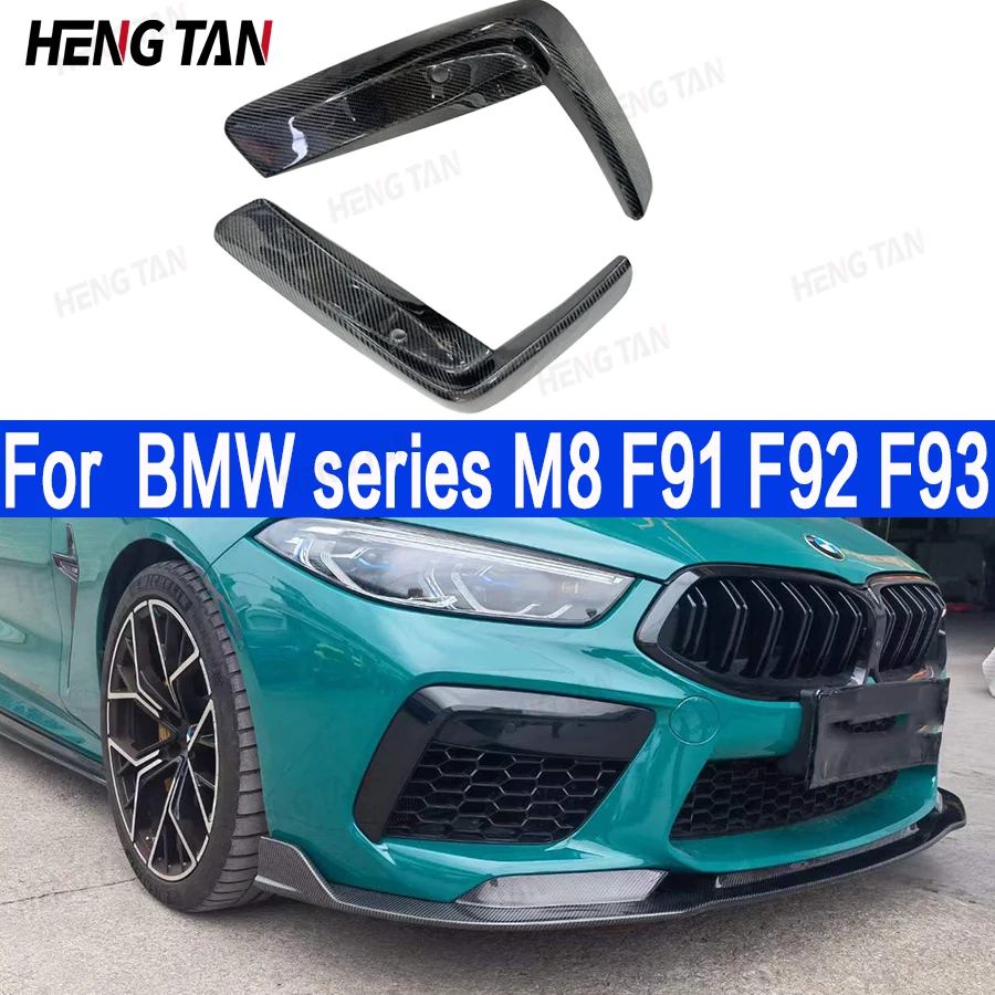 For BMW M8 F91 F92 F93 Carbon Fiber Car Front Bumper Wind knife Splitter Spoiler Air Knife Tuyere Surround Trim Body Kit