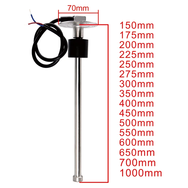 Dostosowanie rozmiaru Czujnik poziomu paliwa 170 mm 190 mm 240 mm 260 mm 280 mm Czujnik poziomu wody Pasuje do miernika poziomu wody Wskaźnik poziomu paliwa