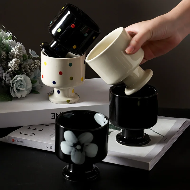 1PC Ceramic Mug Simple Style Afternoon Tea Coffee Water Cup Handle Creative Decoration Personalized Household Items