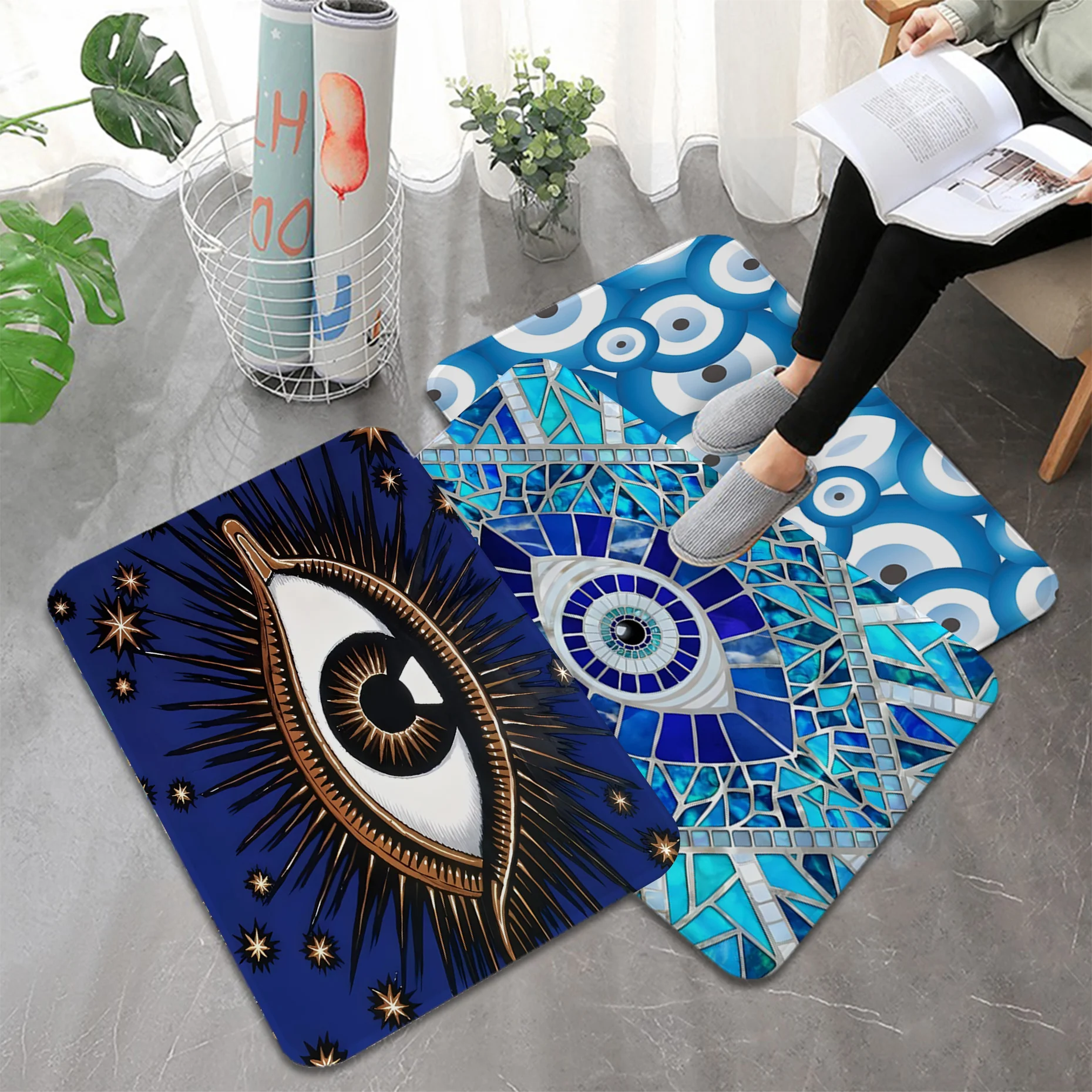 

Evil Eye Floor Mat Bath Mat Nordic Style Home Doormat Bathroom-Toilet Mats Bedroom Welcome Doormat