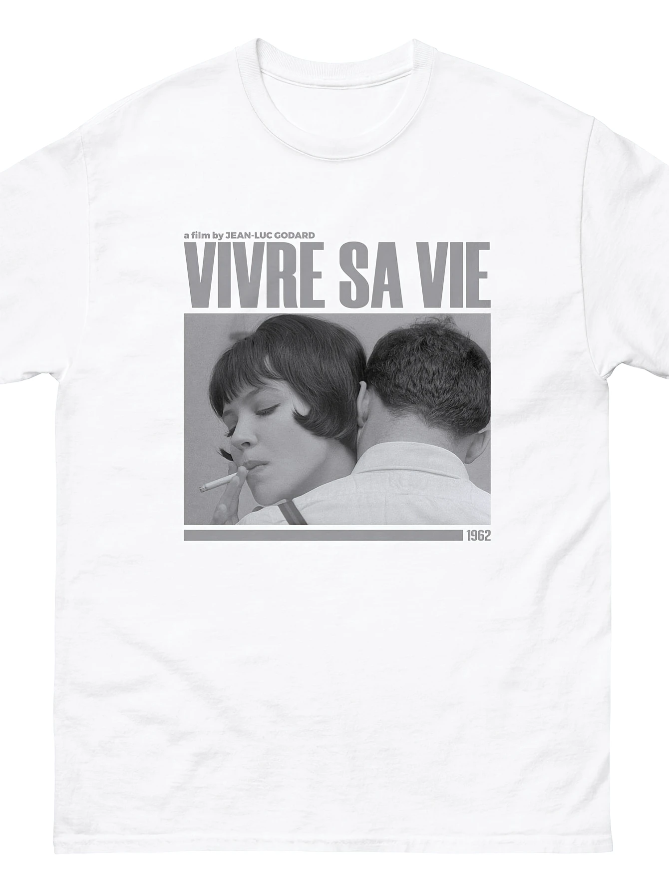 Vivre Sa Vie Film Gift Living His Life Print Graphic Tee Casual Short Sleeve T-Shirts Vintage Tee Loose Fit O-Neck  All-season