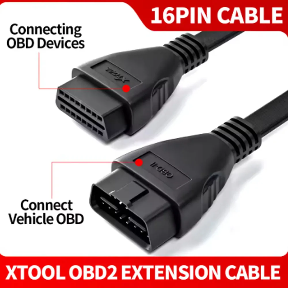 OBD2 Extension Cable 16Pin Male to Female 50CM OBD II Diagnostic Extend Cord for A30 A30D A30M IP616 D7 D7S Scanner Connector